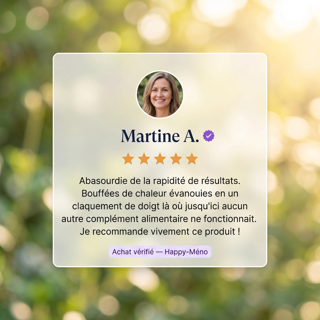 Témoignage cliente Méno : Martine A., 5 étoiles, achat vérifié
